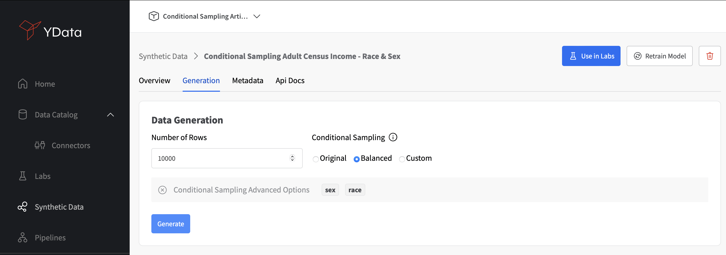 conditonal sampling configuration