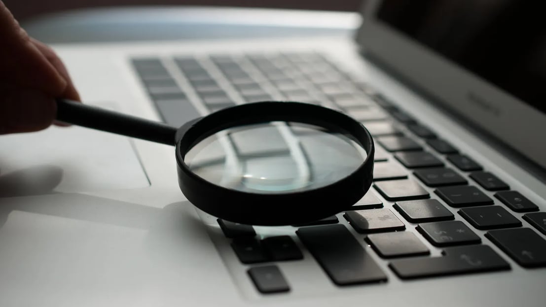 magnifying glass in computer