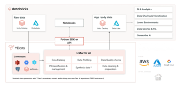 Databricks integration; databricks with synthetic data; databricks and profiling with ydata