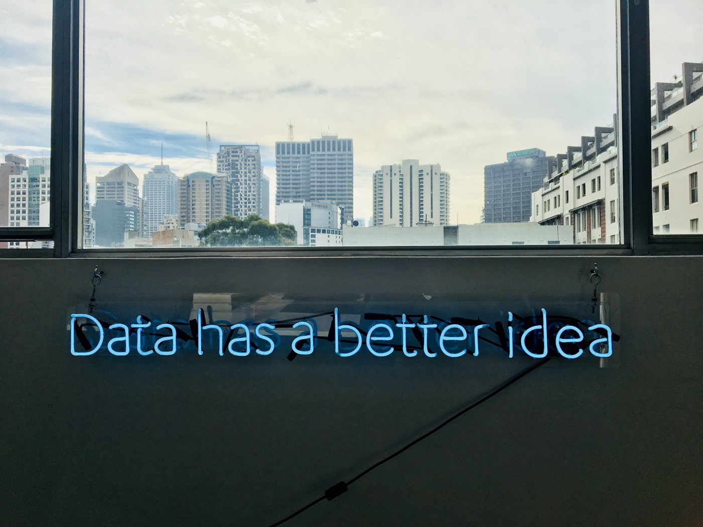 neon that says data has a better idea